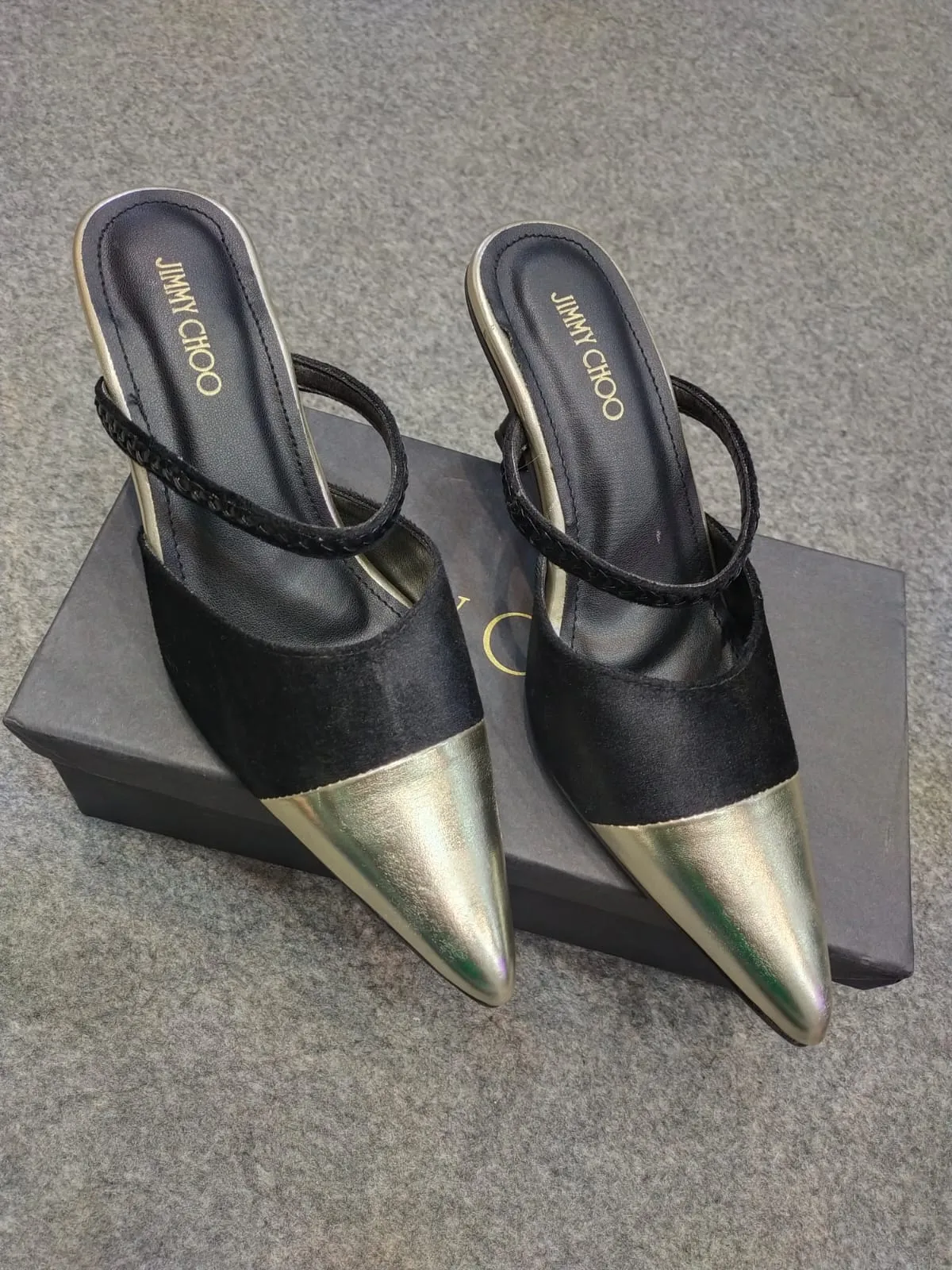 JIMMY CHOO BAG AND HEELS COMBO - GOLD