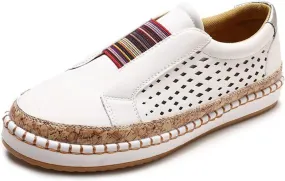 Lausiuoe Shoes For Women Dressy Flats Canvas Loafers Slip on Low Top Non Slip Fashion Casual Classic Soft Walking Sneakers