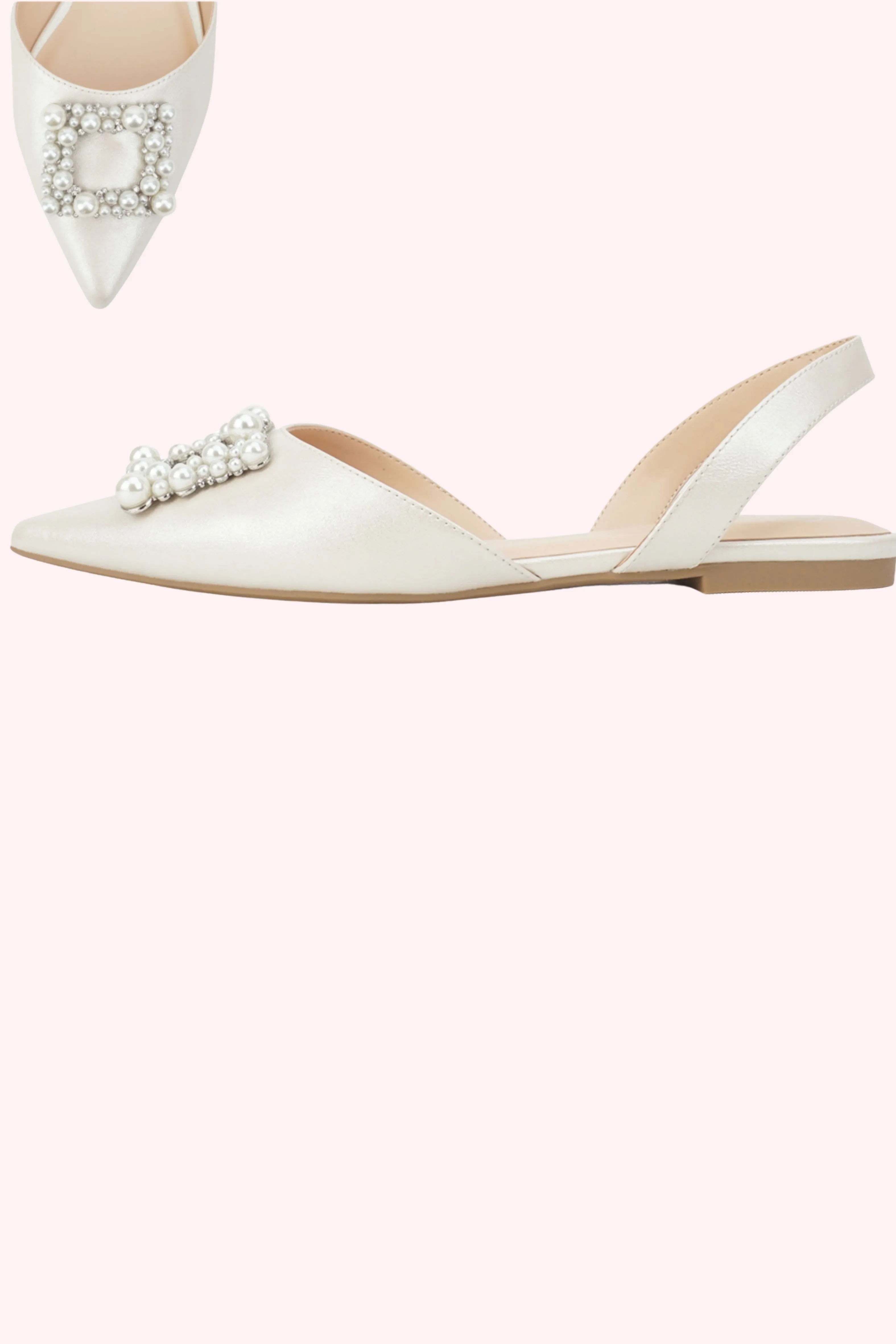 Leoni Pearl Buckle Flats