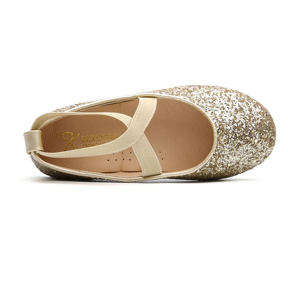 Little Girls Slip on Ballerina Flats Shinning Princess Party Wedding Dress Shoes