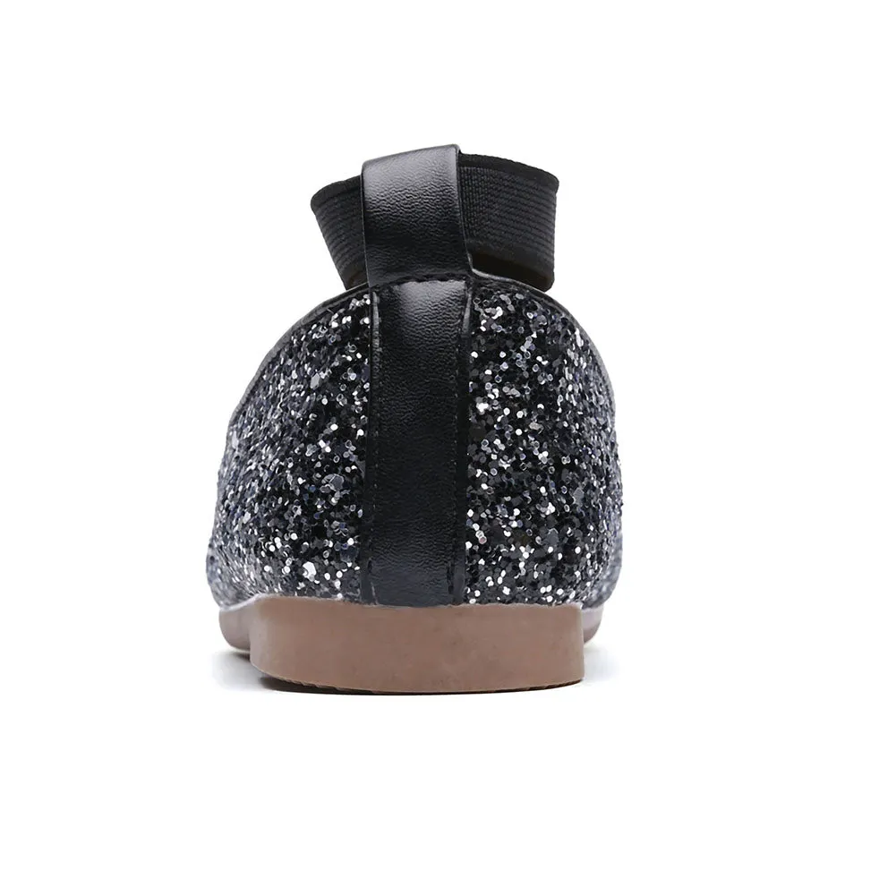 Little Girls Slip on Ballerina Flats Shinning Princess Party Wedding Dress Shoes