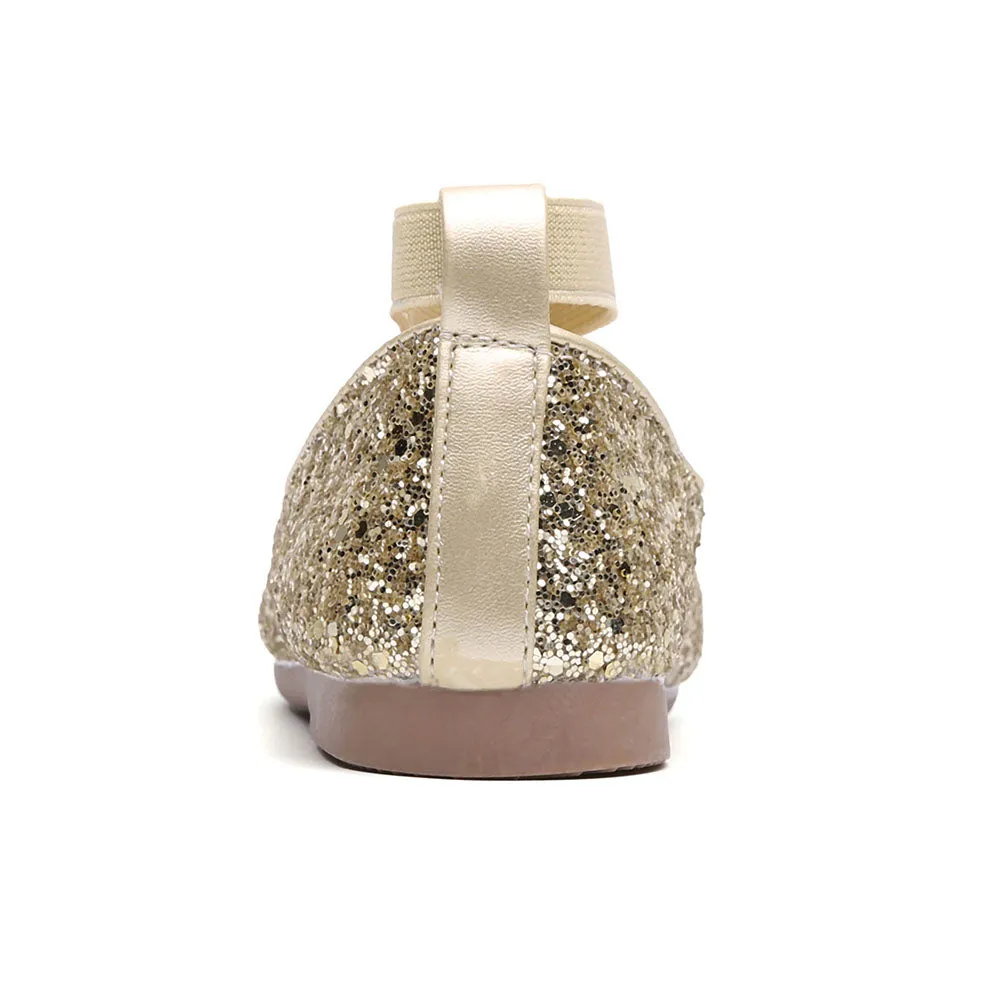 Little Girls Slip on Ballerina Flats Shinning Princess Party Wedding Dress Shoes
