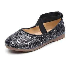 Little Girls Slip on Ballerina Flats Shinning Princess Party Wedding Dress Shoes