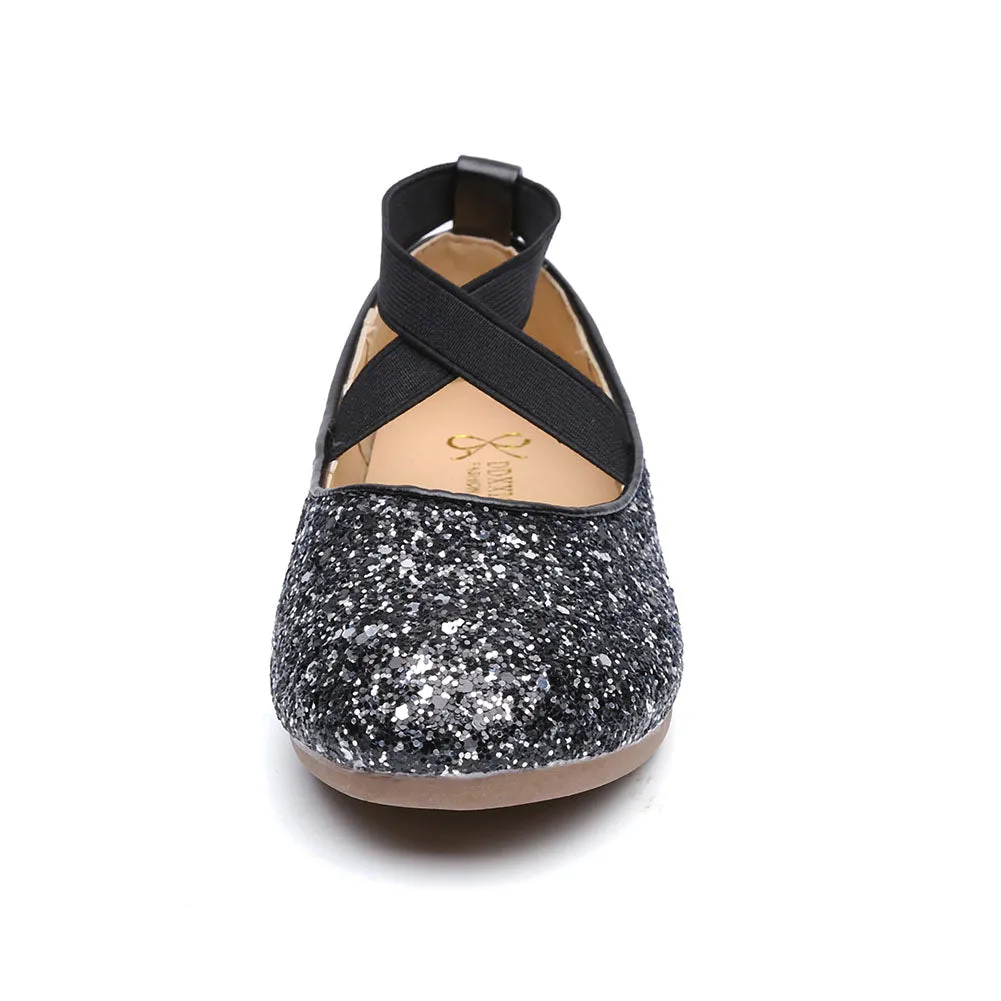 Little Girls Slip on Ballerina Flats Shinning Princess Party Wedding Dress Shoes