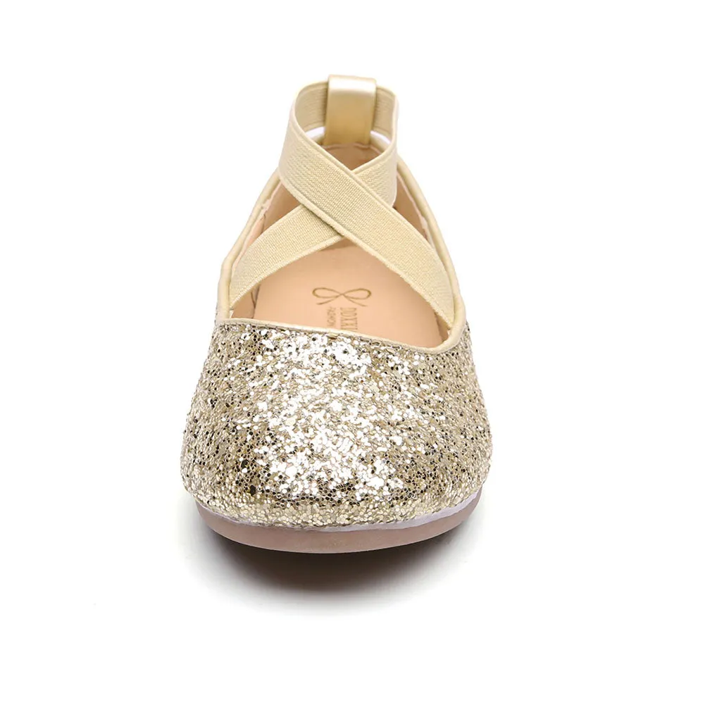 Little Girls Slip on Ballerina Flats Shinning Princess Party Wedding Dress Shoes