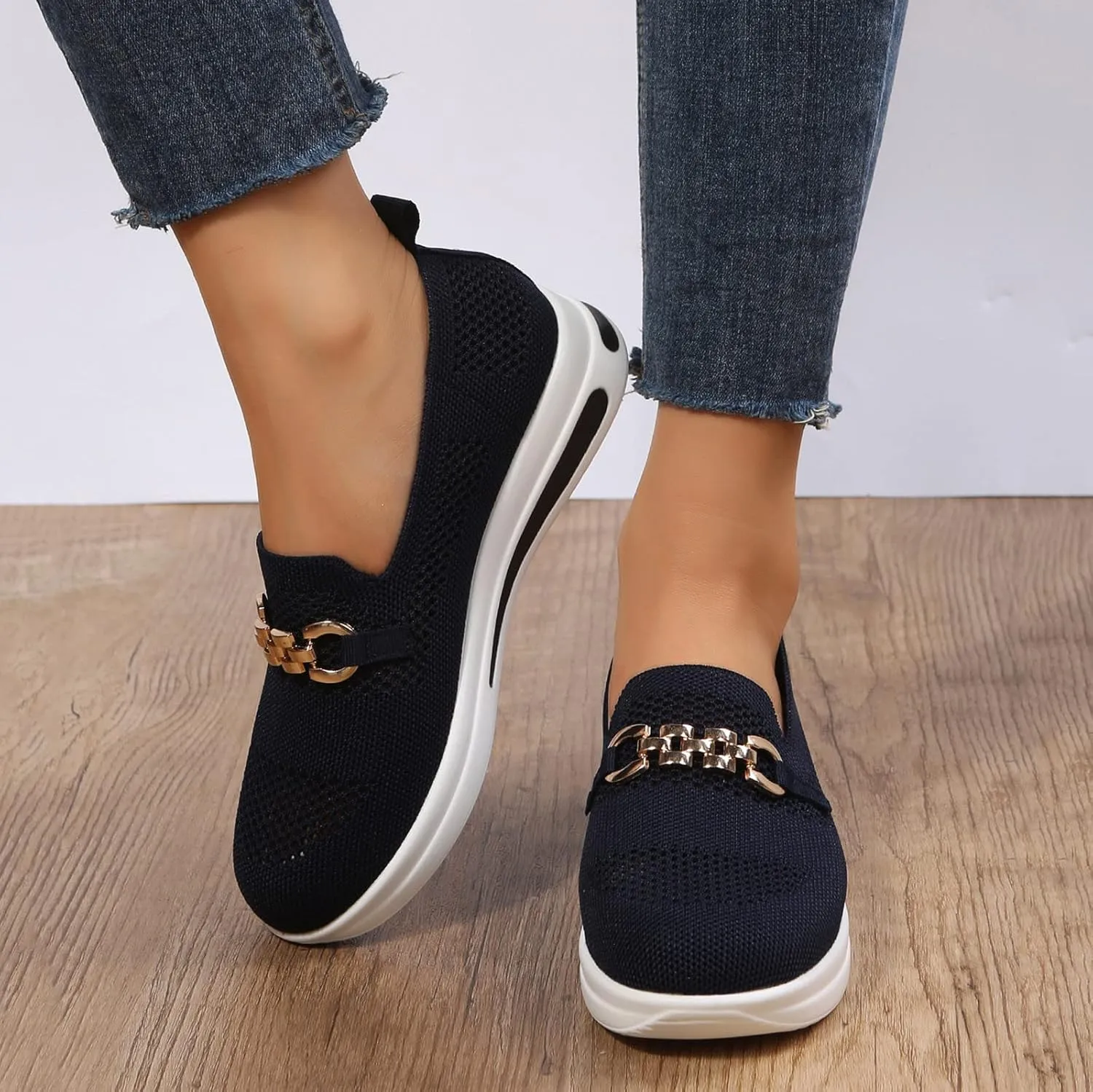 Loafers for Women Trendy Orthopedic Shoes Wide Sneakers Breathable Mesh Walking Shoes Lightweight Running Sneakers
