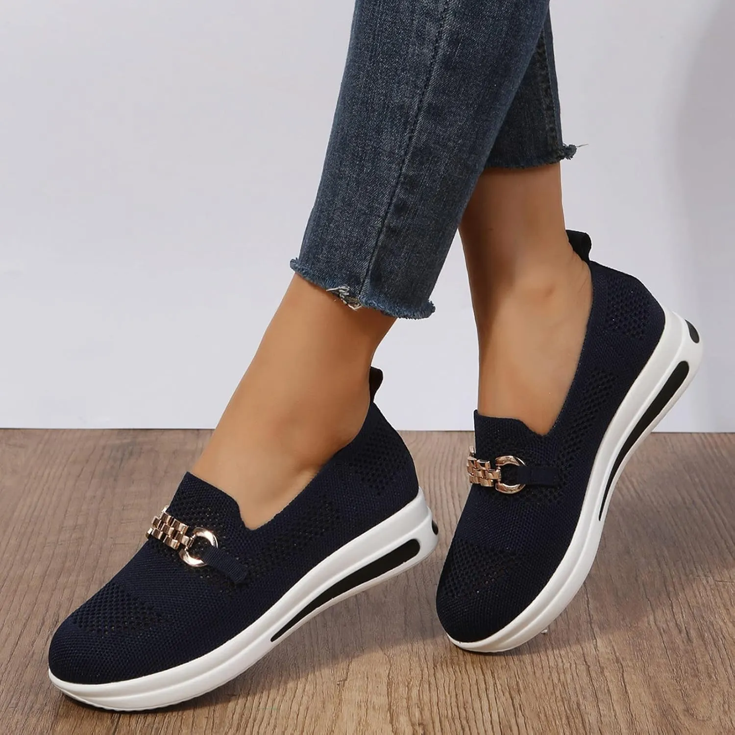 Loafers for Women Trendy Orthopedic Shoes Wide Sneakers Breathable Mesh Walking Shoes Lightweight Running Sneakers