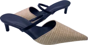 M&S Black Woven Pointed Toe Heeled Mules UK 8 EU 41 👠