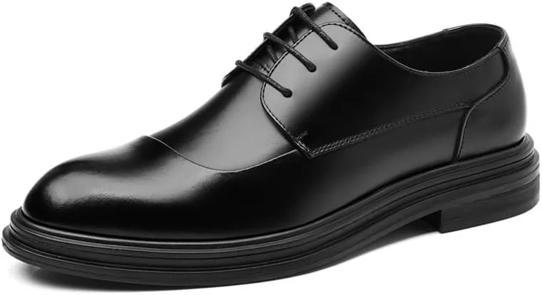 Mens Derby Shoes Casual Breathable Wedding Patent Leather Slip-on Dress Shoes