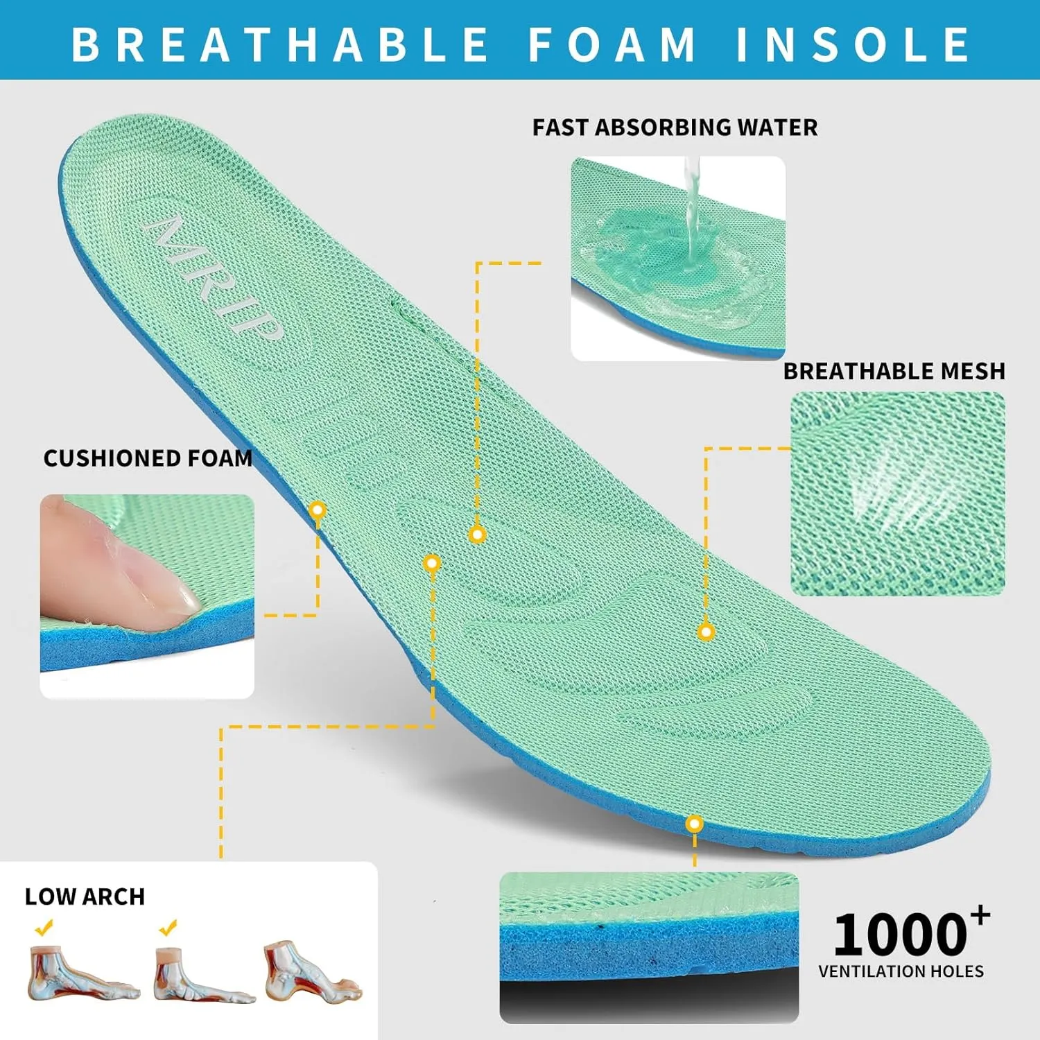 Mesh Sneakers for Women - Non Slip, Slip On, Sock Sneakers - Light Weight, Air Cushion Running, Work Shoes