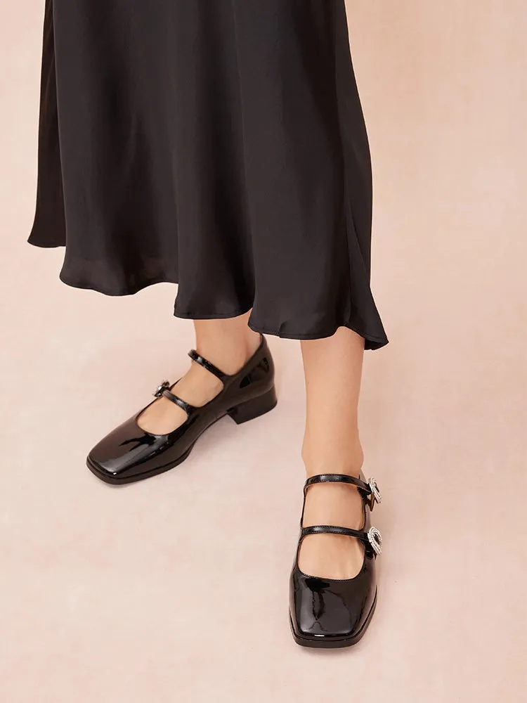 Milana Patent Double Buckled Mary Jane Heels
