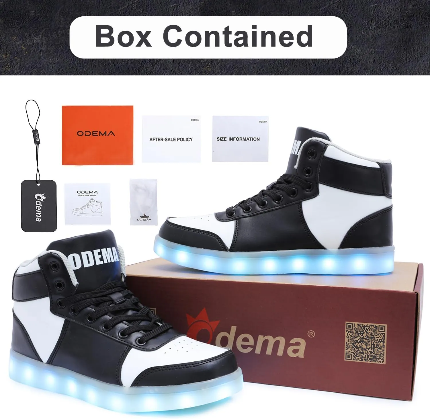 Odema V3 Aurora Unisex High Top Light Up Shoes, Sneakers with Lights for Men，Women, Led Light Shoes,USB Charging Glowing Shoes for Teens