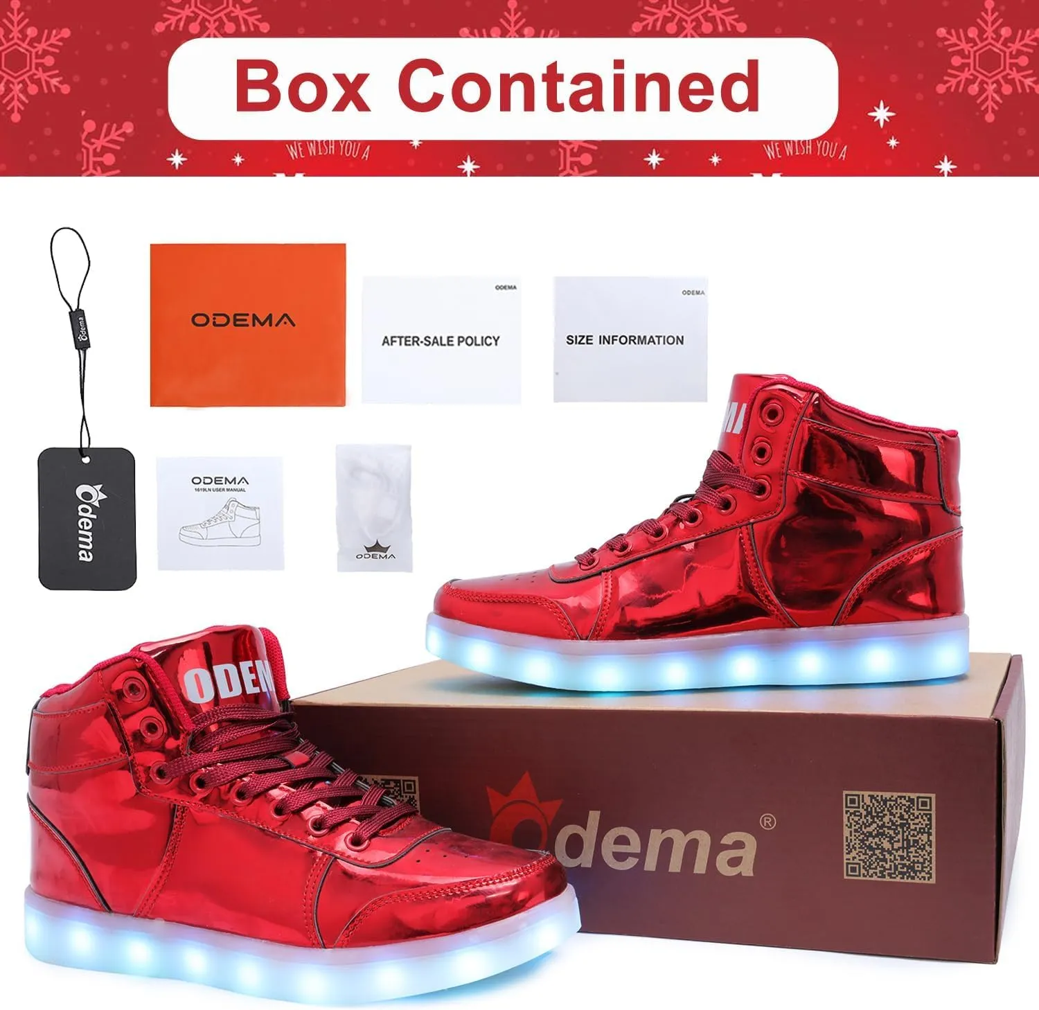 Odema V3 Aurora Unisex High Top Light Up Shoes, Sneakers with Lights for Men，Women, Led Light Shoes,USB Charging Glowing Shoes for Teens