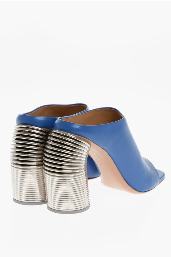 Off-White Open-Toe Leather Mules With Statement Heel 11 cm