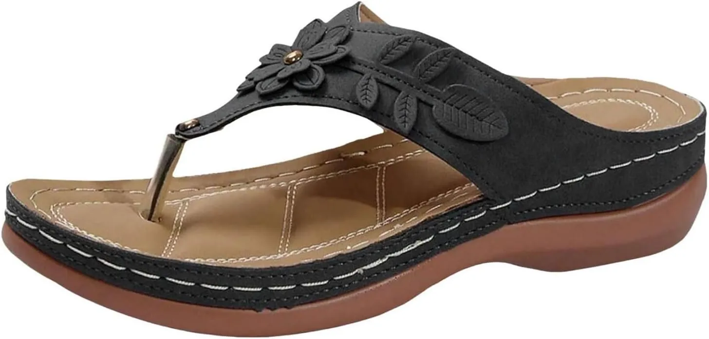 Orthopedic Sandals for Women Arch Support Flip Flops Open Toe Slippers Platform Wedge Sandals Walking Shoes