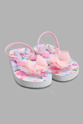 Pink And Teal Floral Flip Flop