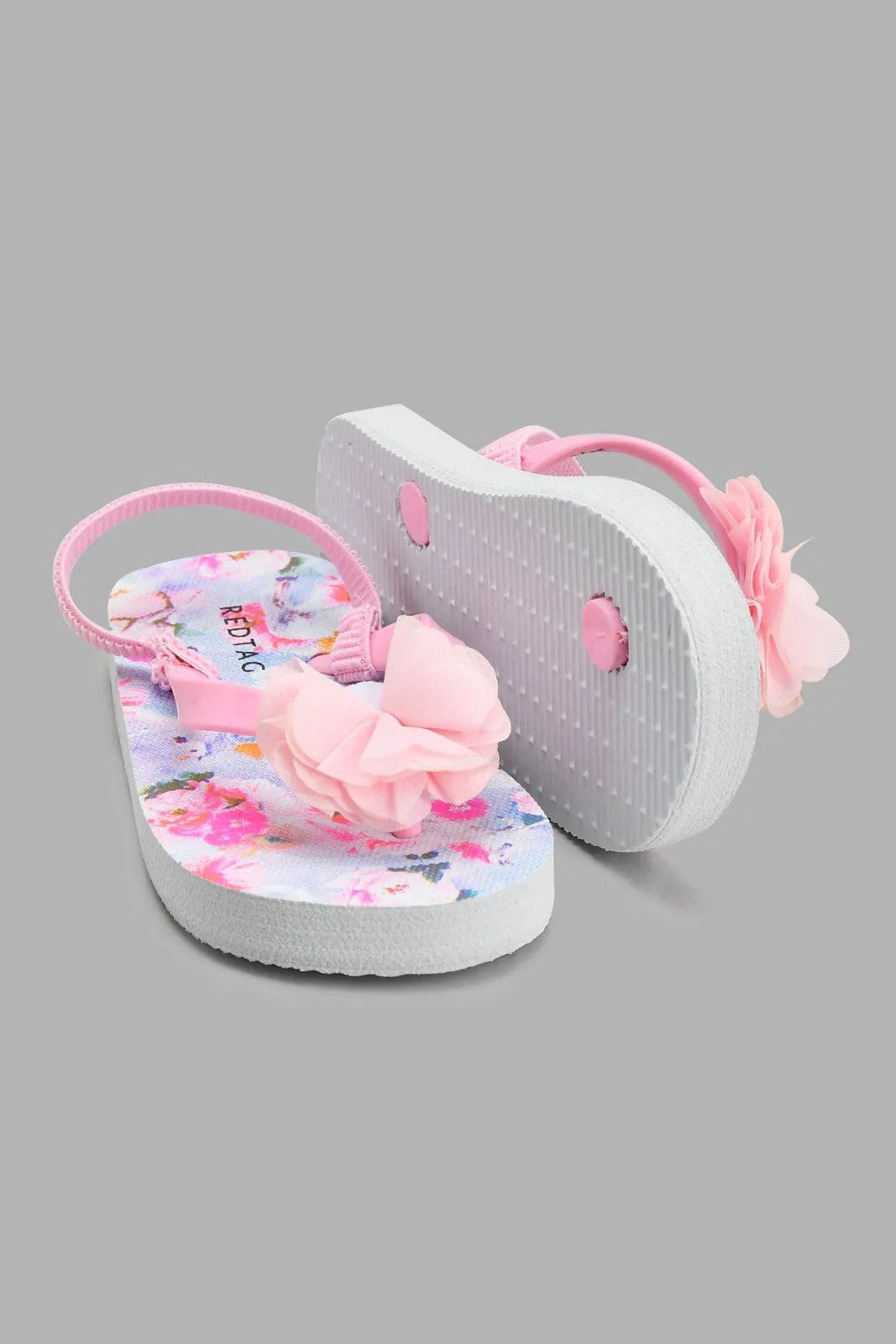 Pink And Teal Floral Flip Flop