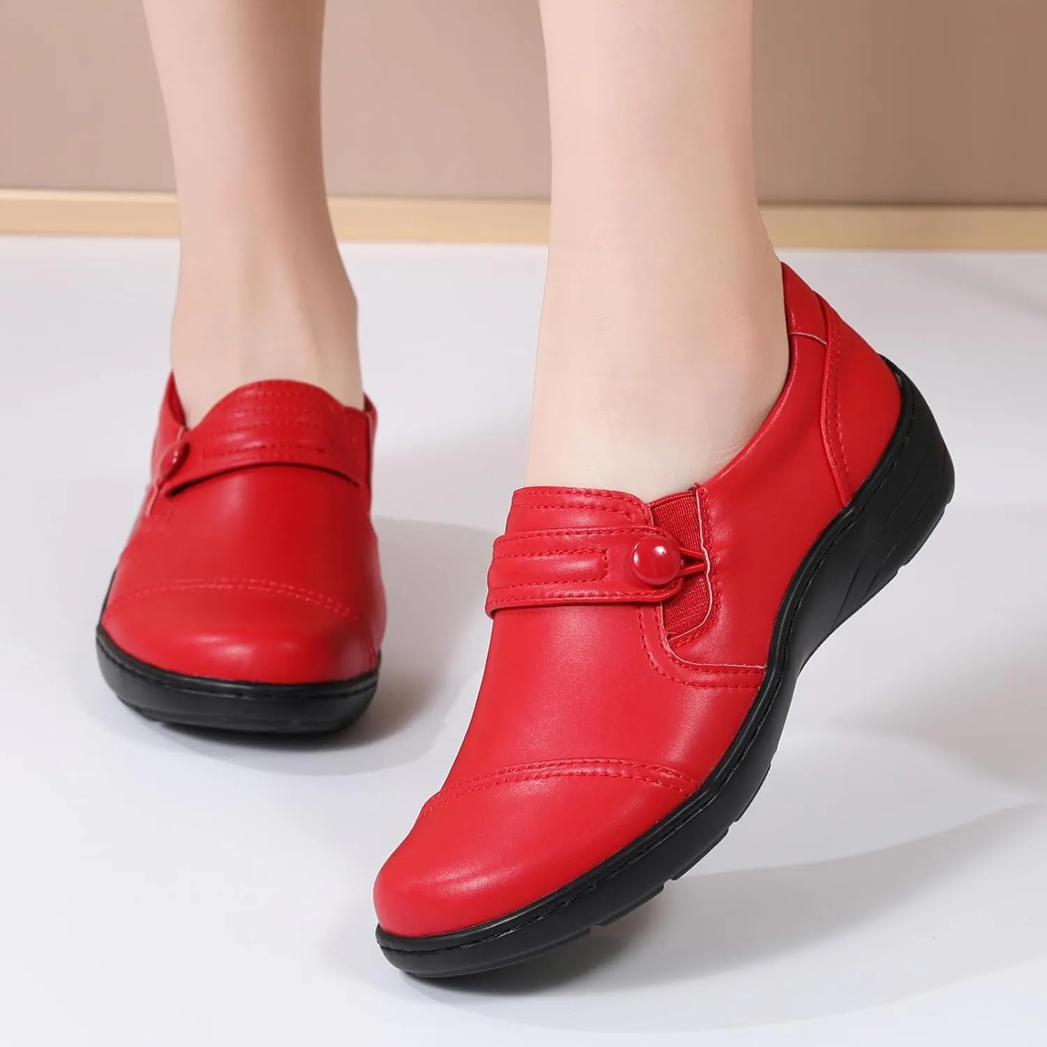 QAE Loafers for Women Orthopedic Loafers for Women Comfortable Women's Flat Slip-Ons Shoes for Dress Work Business Casual