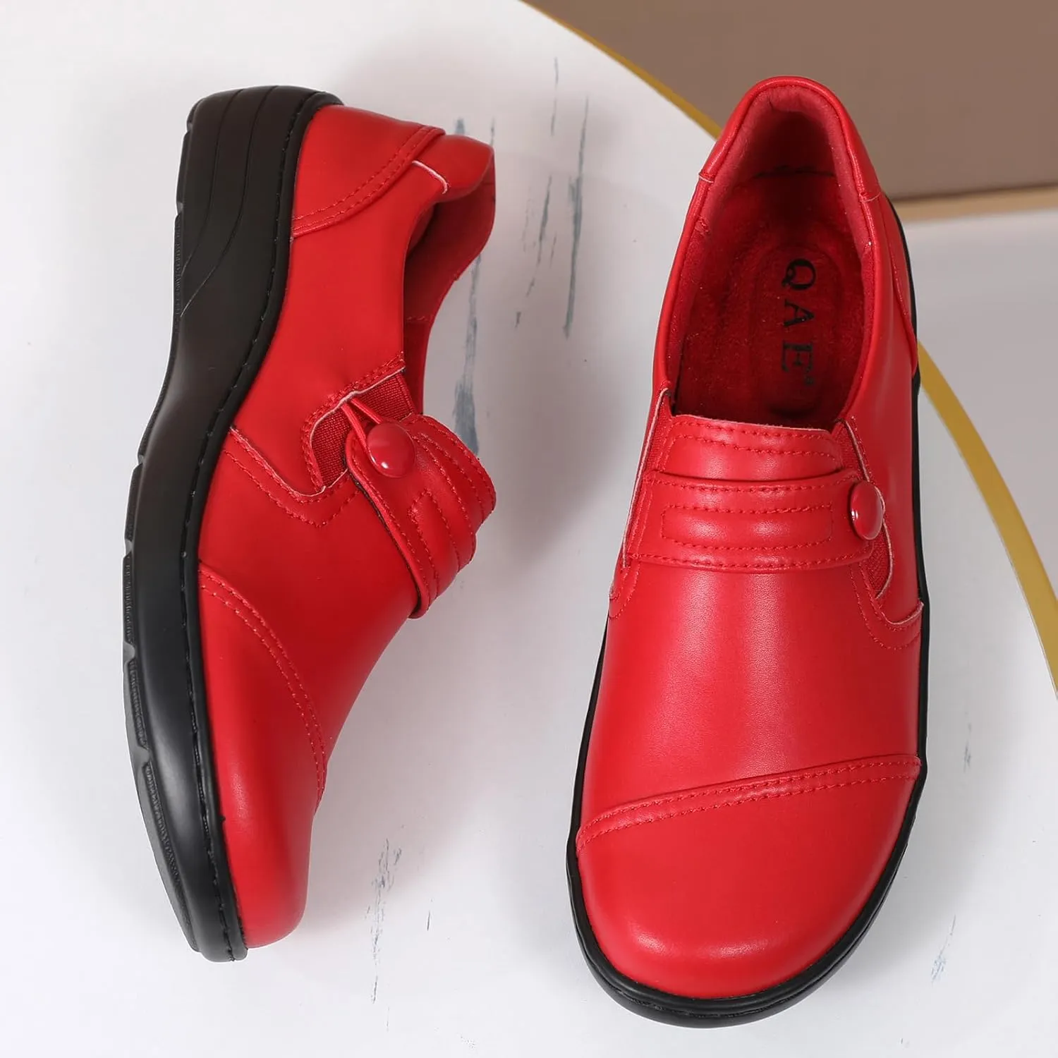 QAE Loafers for Women Orthopedic Loafers for Women Comfortable Women's Flat Slip-Ons Shoes for Dress Work Business Casual