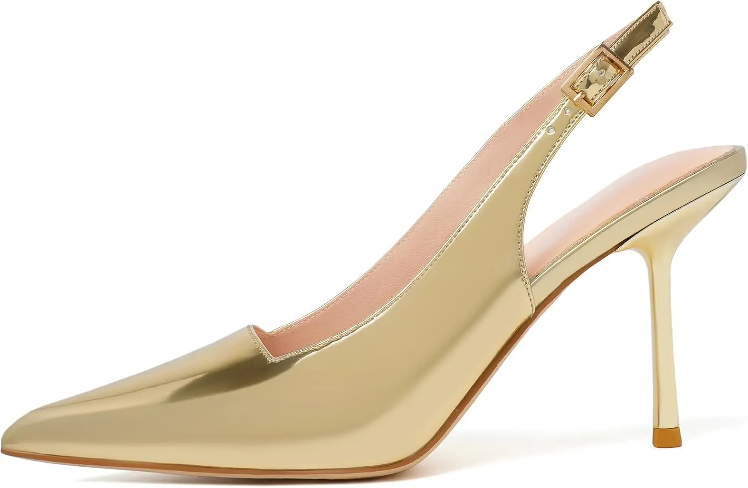 RIBONGZ Sexy Slingback Pumps Elegant Dressy Heels for Women Closed Toe Pointy High Heels Wedding Bride Prom Party Evening Shoes