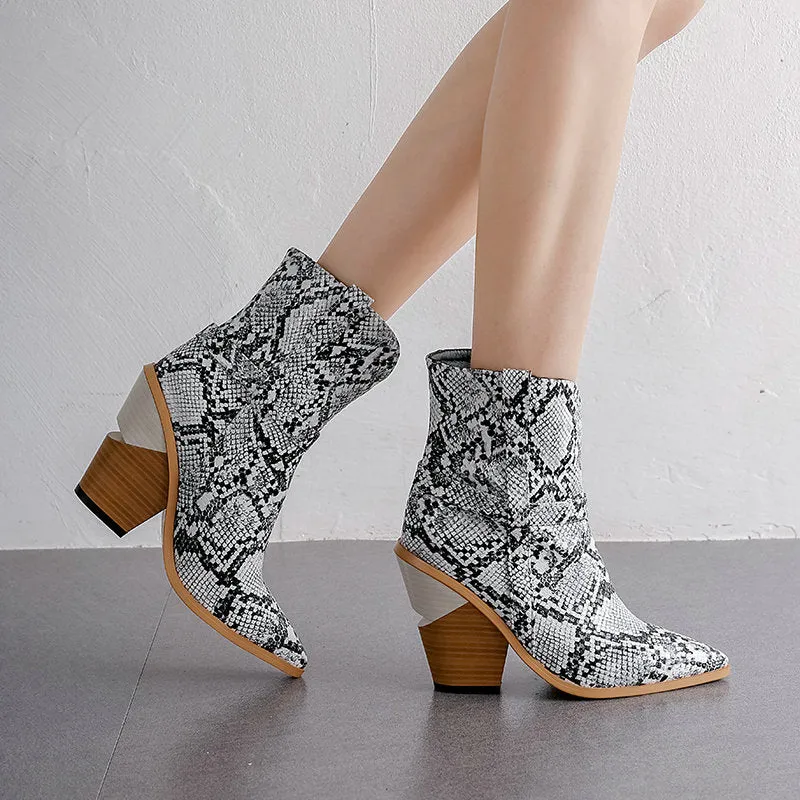 Snakara Zip Ankle Boots