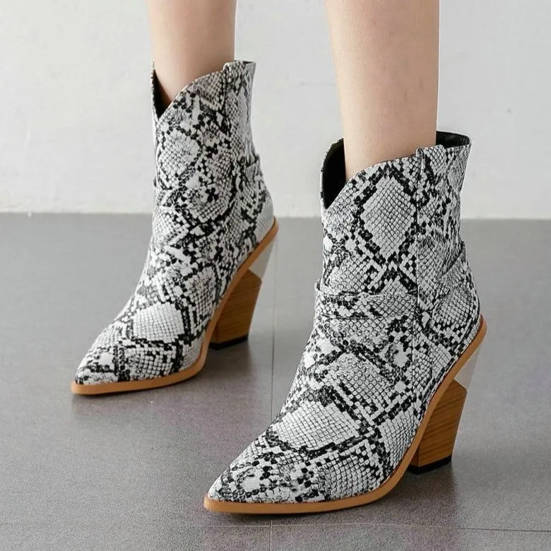 Snakara Zip Ankle Boots