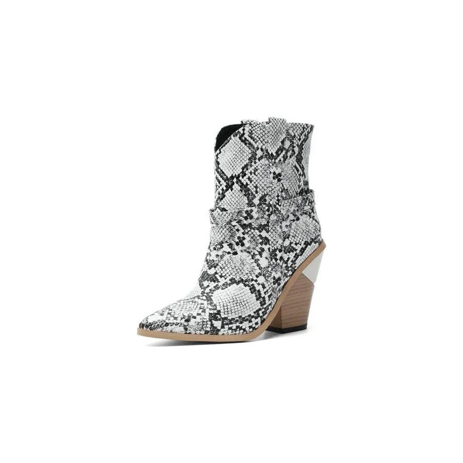 Snakara Zip Ankle Boots