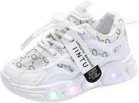 Sneakers for Girls, Girls Light Up Sneakers LED Shoes Mesh Breathable Shoes Lace Up Soft Sole Kid Athletic Shoes for Girls