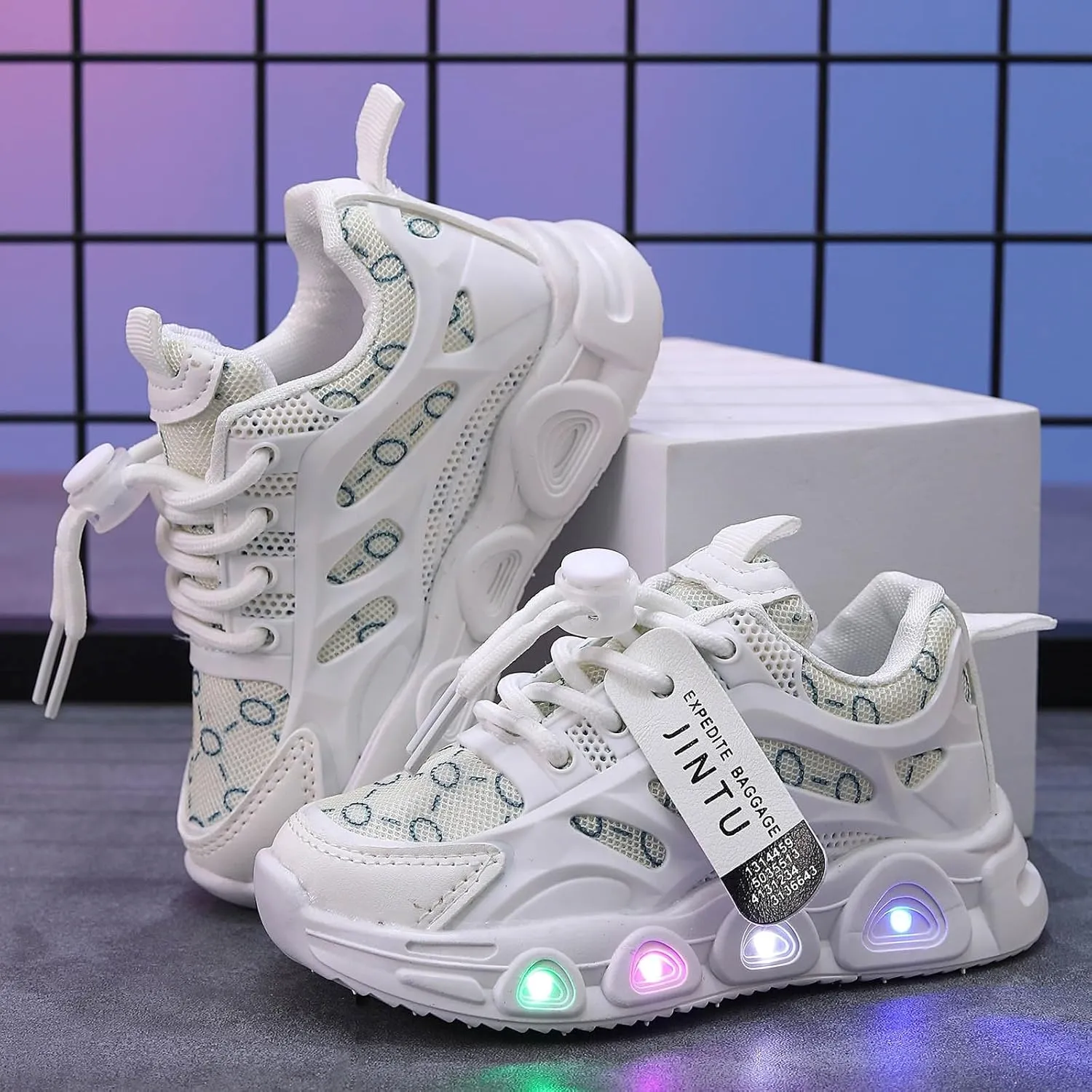 Sneakers for Girls, Girls Light Up Sneakers LED Shoes Mesh Breathable Shoes Lace Up Soft Sole Kid Athletic Shoes for Girls