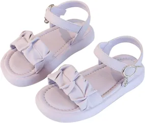 Toddler Baby Girls Sandals Casual New Solid Rubber Soft Sole Metal Buckle Children's Fashion Casual Flat Sandals