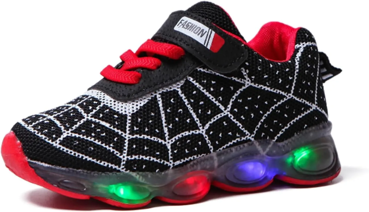Toddler Kids Light Up Shoes LED Luminous Trainers Mesh Breathable Walking Sneakers for Boys Girls