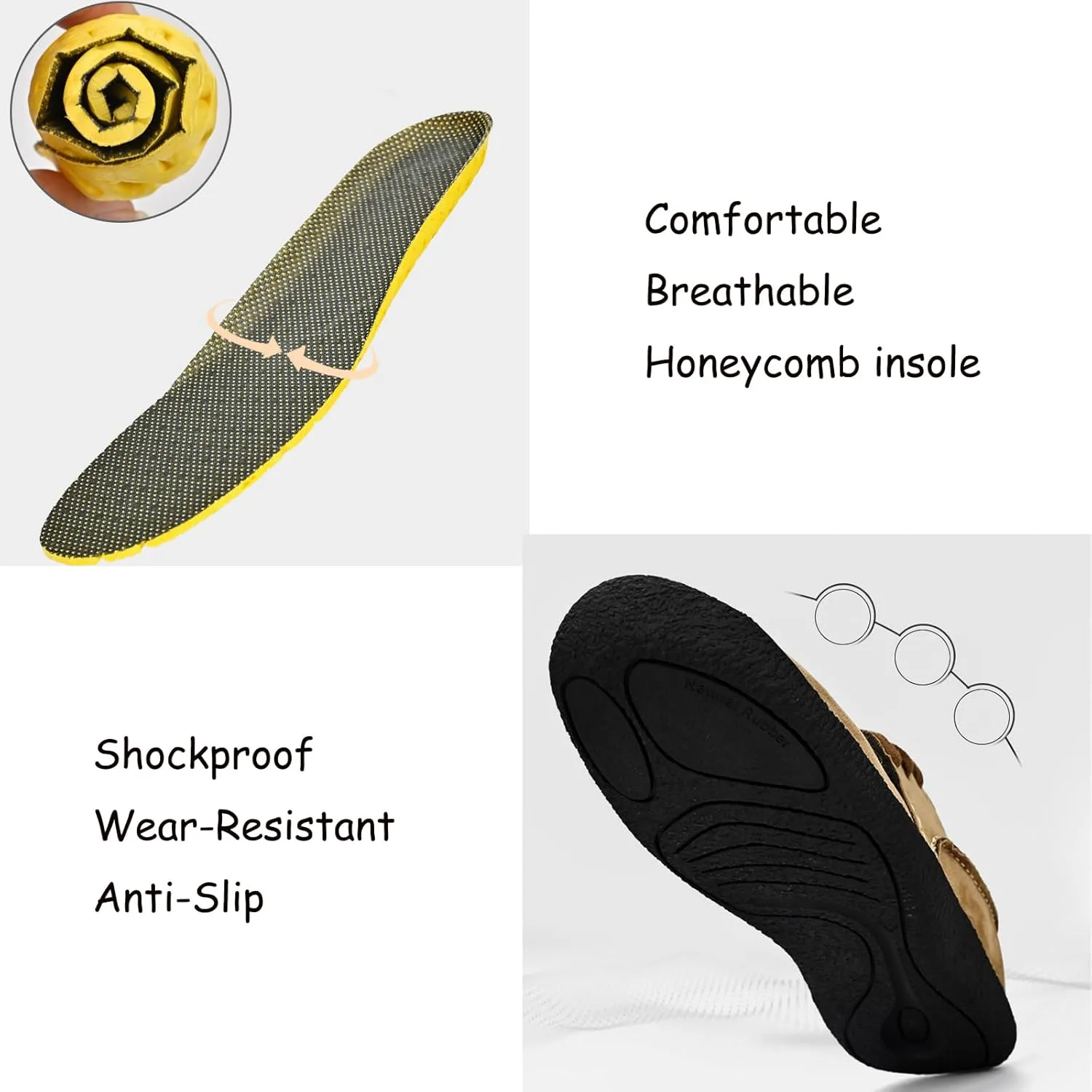 Tokouk Men's Leather Lace Up Loafer Casual Shoes, Non-Slip and Wear-Resistant Hiking Shoes, Outdoor Comfortable Walking Driving Shoes