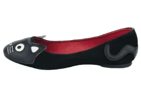 Tuk Black Suede Kitty Flats
