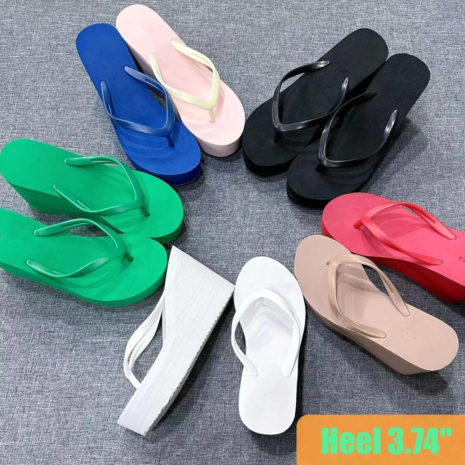 Wedge Flip Flops Platform Sandals,Summer Beach Nonslip Comfort Casual Thong Sandal Bohemian Beach Vacation Sandals (Pink,8.5)