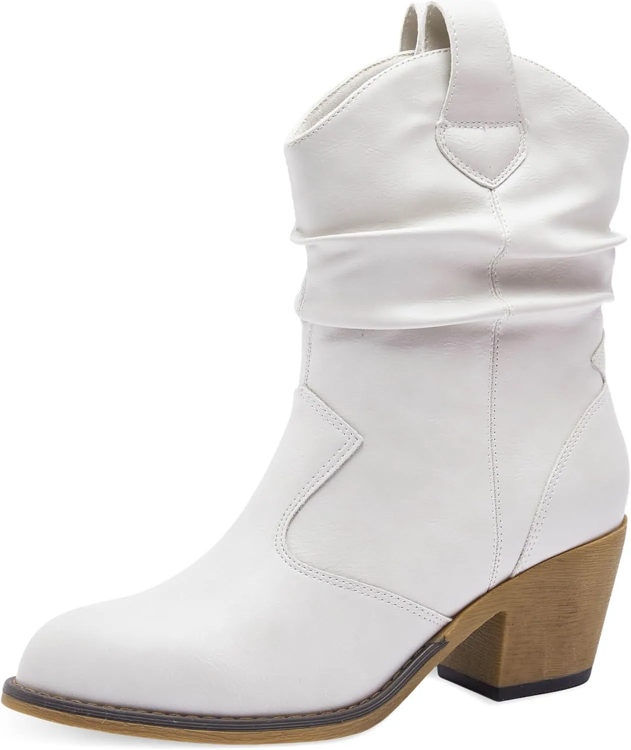 Western Cowboy Boots for Women - Durable Stack Heel and Ankle Style Cowgirl Boots - Comfortable Faux Leather Teen Girls & Women's Ankle Booties