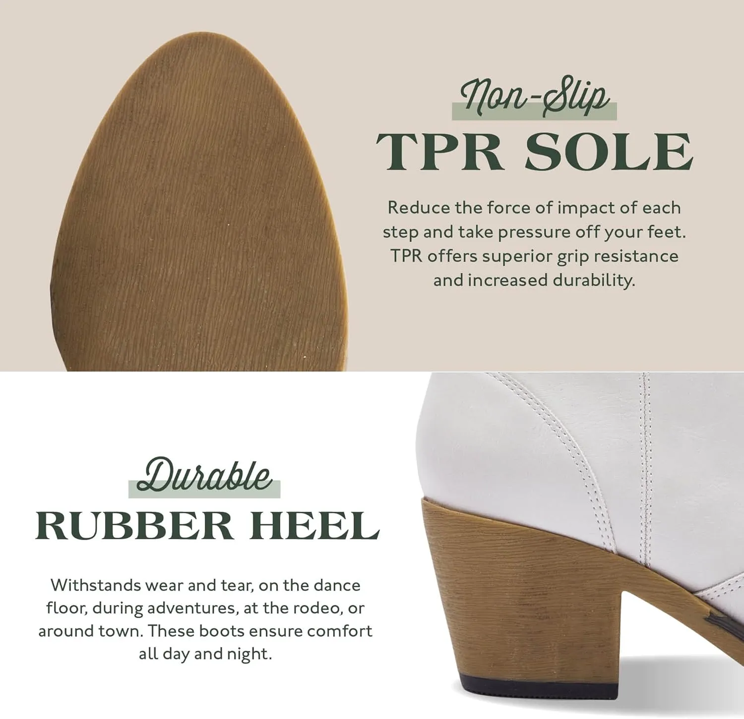 Western Cowboy Boots for Women - Durable Stack Heel and Ankle Style Cowgirl Boots - Comfortable Faux Leather Teen Girls & Women's Ankle Booties