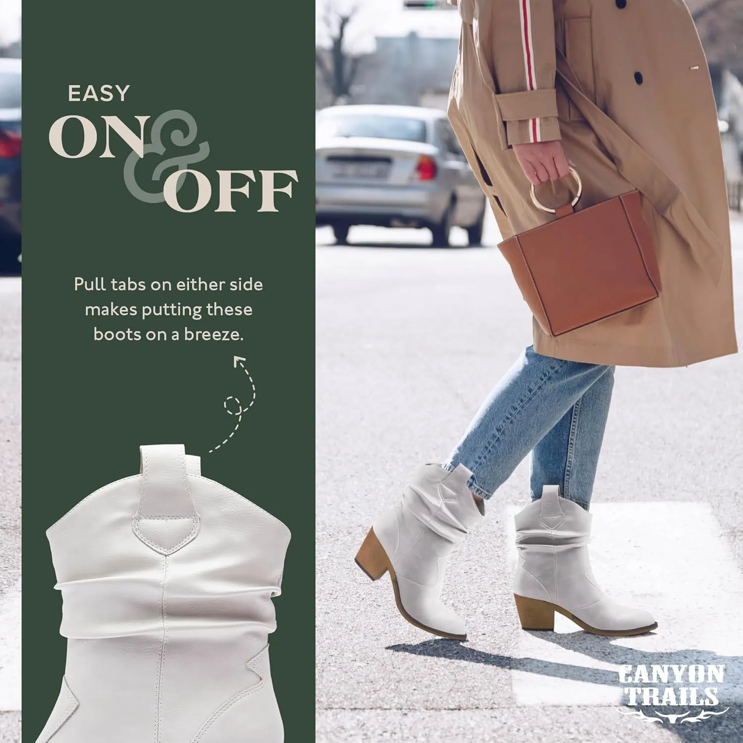 Western Cowboy Boots for Women - Durable Stack Heel and Ankle Style Cowgirl Boots - Comfortable Faux Leather Teen Girls & Women's Ankle Booties