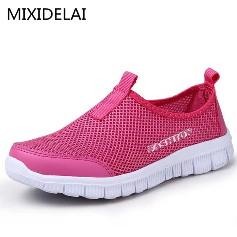 Women Casual Shoes New Arrival Breathable Women's Fashion Air Mesh Summer Shoes Female Slip-on Plus Size 34-46 Shoes