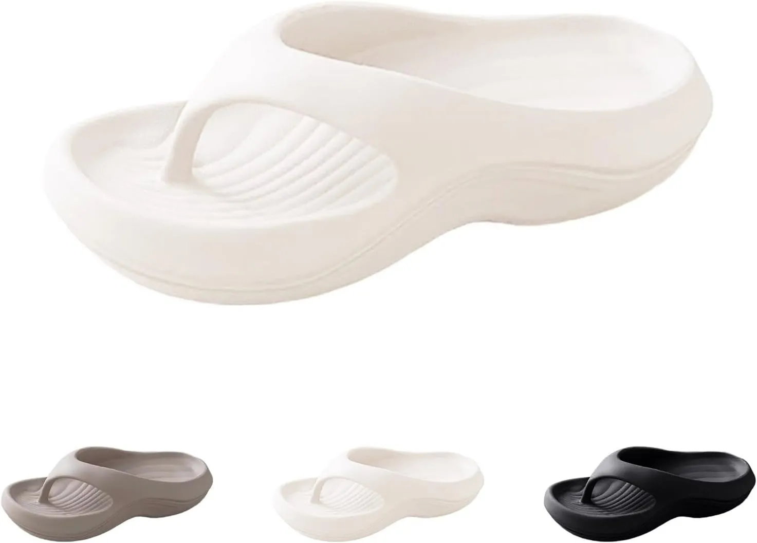 Women's Arch Support Flip Flops Walking Sandals Thick Recovery Flip-Flops Pillow Soft Summer Beach Shoes Non Slip