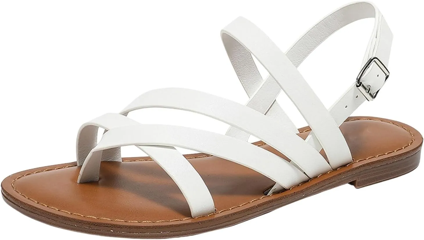 Women's Casual Strappy Sandal Adjustable Open Toe Casual Fisherman Sandal Casual Strappy Dressy Comfortable Ankle Strap Summer Beach Walking Sandals