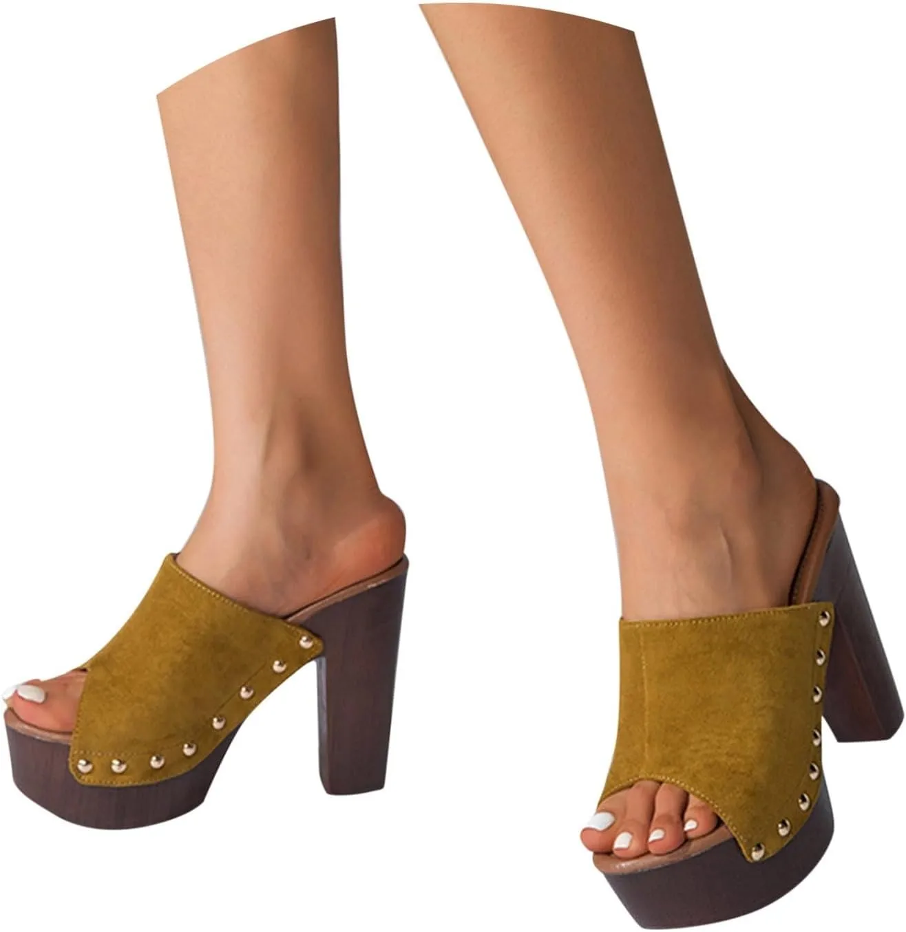 Women's High Heel Sandals Open Toe Casual Summer Beach Slip On Fashion Footwear Heel Sandals for Women Casual