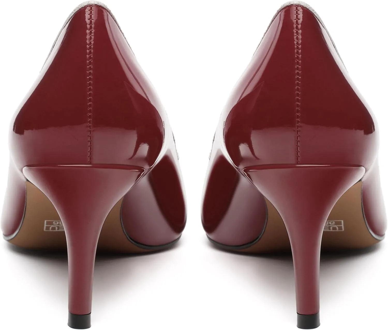 Women's Pointed Toe Heels for Women Stiletto Kitten Heel Slip-on Patent Pumps Elegant Dress Party Wedding Rhinestones Shoes 2.5 inch