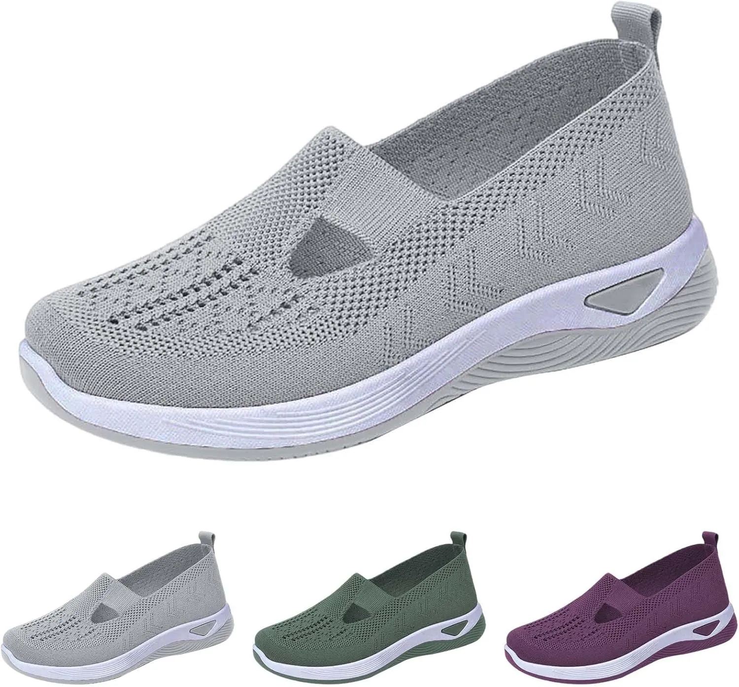 Women's Woven Orthopedic Breathable Soft Shoes Non Slip Work Shoes Women Walking Casual Work Shoes Walking Sneakers Platform Tennis Shoe Cross Trainer Shoe