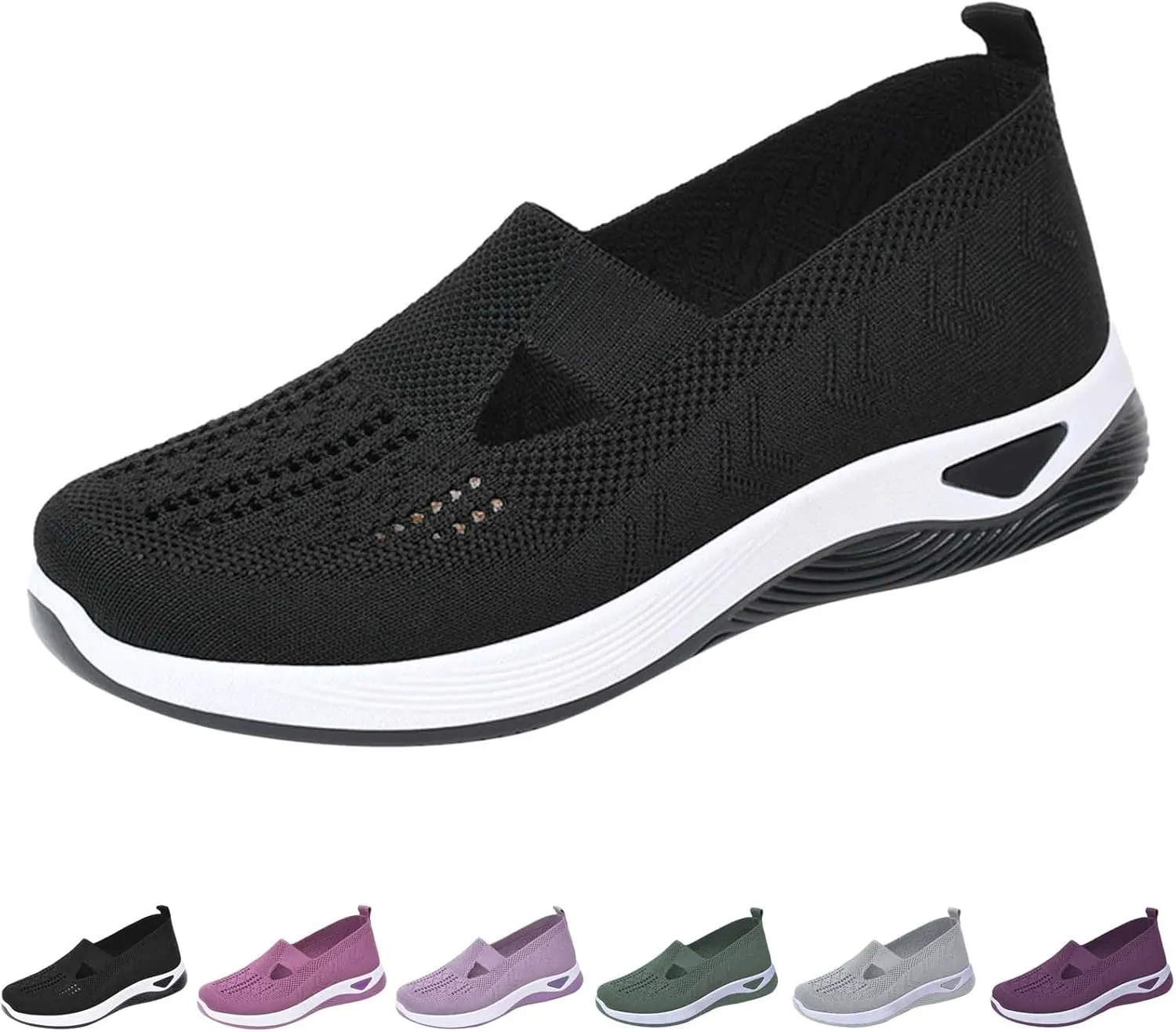 Women's Woven Orthopedic Breathable Soft Shoes Womens Running Shoes Comfort Ladies Shoes Casual White Sneakers Brown Tennis Shoe Cross Trainer Shoe