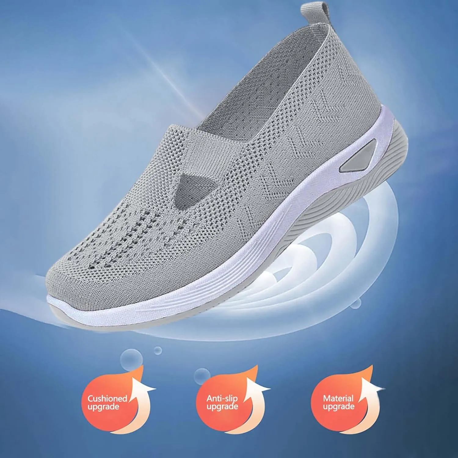 Women's Woven Orthopedic Breathable Soft Sole Walking Shoes Women Sports Shoes Dressy Casual Women's Fashion Sneakers Red Tennis Shoe Loafers Dress Shoe